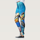 Schildpad Reef Glow Design Leggings (Links)
