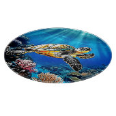 Schildpad Reef Glow Design Snijplank (Hoek)