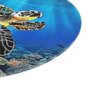 Schildpad Reef Glow Design Snijplank (Hoek)
