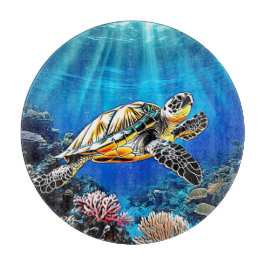 Schildpad Reef Glow Design Snijplank