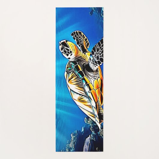 Schildpad Reef Glow Design Yogamat (Achterkant)