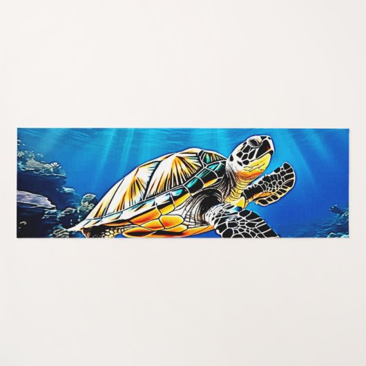 Schildpad Reef Glow Design Yogamat (Voorkant (horizontaal))