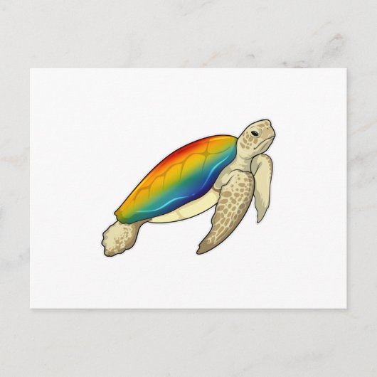 Schildpad Regenboog Briefkaart (Voorkant)