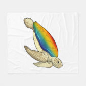 Schildpad Regenboog Fleece Deken (Voorkant (Horizontaal))
