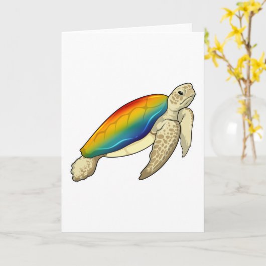 Schildpad Regenboog Kaart (Gele Bloem)