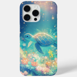 Schildpad reis door een levendige onderzeese tuin iPhone 15 pro max hoesje