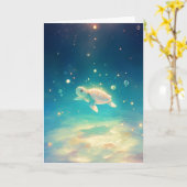 Schildpad reis door een zonovergoten Zee Kaart (Gele Bloem)