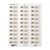 Schildpad retouradreslabels etiket (Full Sheet)