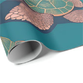 Schildpad Retro Kleurrijk Gepersonaliseerd Patroon Cadeaupapier (Rol Hoek)