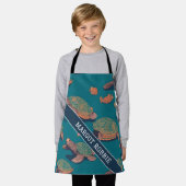 Schildpad Retro Kleurrijk Gepersonaliseerd Patroon Schort (Gedragen)