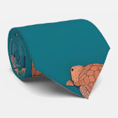 Schildpad Retro Kleurrijk Gepersonaliseerd Patroon Stropdas (Opgerold)