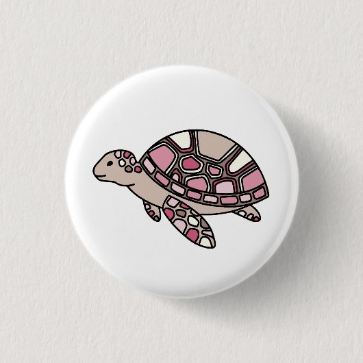 Schildpad Ronde Button 3,2 Cm (Voorkant)