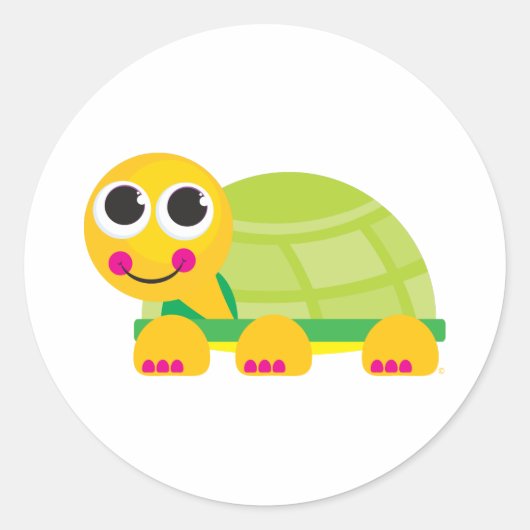 Schildpad Ronde Sticker (Voorkant)