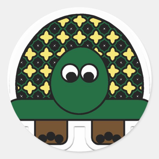 schildpad ronde sticker (Voorkant)