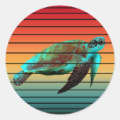 Schildpad  ronde sticker (Voorkant)