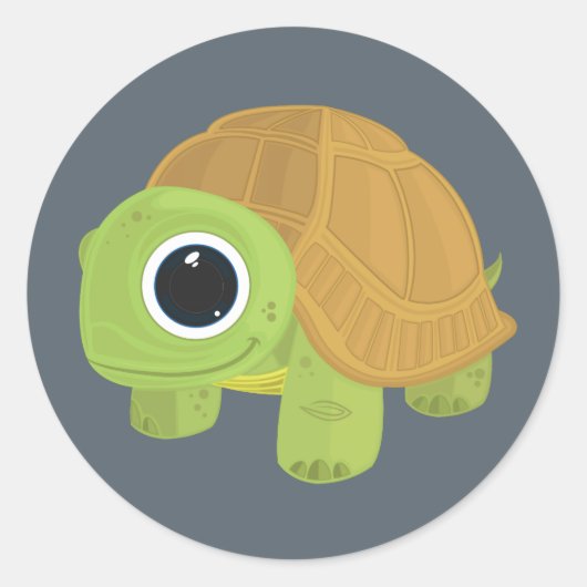 Schildpad Ronde Sticker (Voorkant)