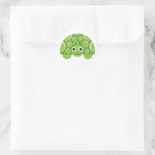 Schildpad Ronde Sticker (Tas)