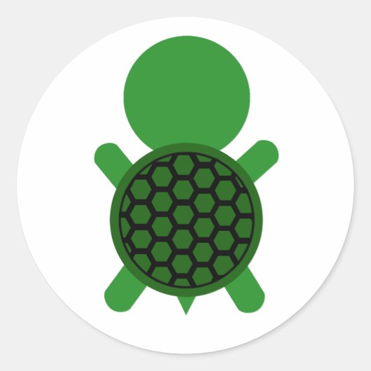 Schildpad Ronde Sticker (Voorkant)