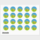 Schildpad Ronde Sticker (Vel)