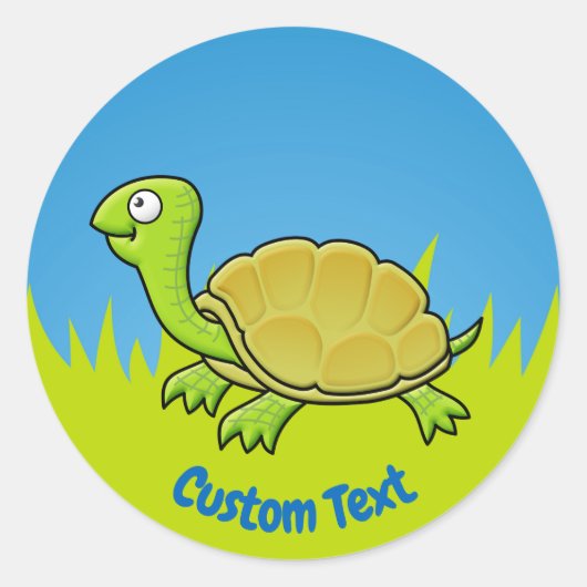 Schildpad Ronde Sticker (Voorkant)
