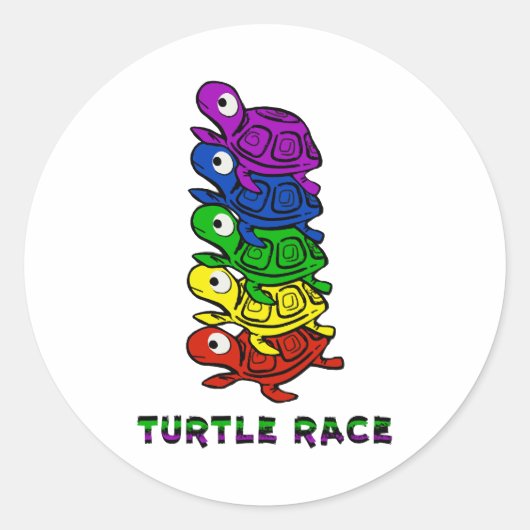 Schildpad Ronde Sticker (Voorkant)