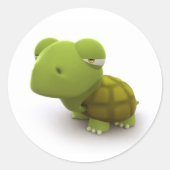 Schildpad Ronde Sticker (Voorkant)