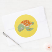 Schildpad Ronde Sticker (Envelop)