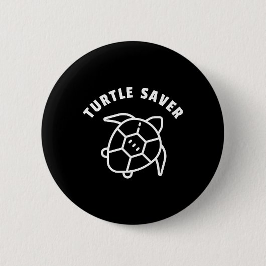 Schildpad Saver Quote - Zee Schildpad Graphic - An Ronde Button 5,7 Cm (Voorkant)