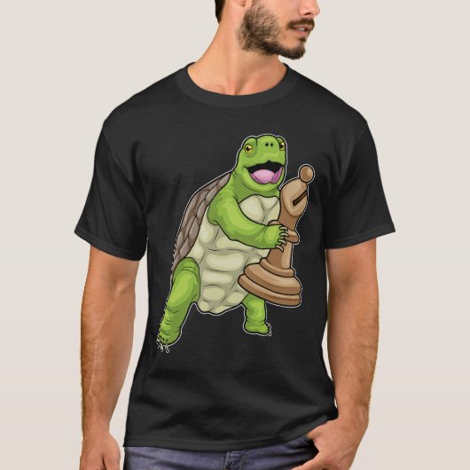 Schildpad Schaakstuk Bisschop Schaken T-shirt (Voorkant)