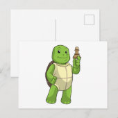 Schildpad schaakt met pion briefkaart (Voorkant / Achterkant)