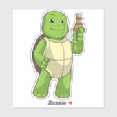 Schildpad Schaakt Met Schaakstuk Pion Sticker (Vel)