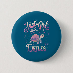 Schildpad Schattig Meisje Mannen Vrouwen S Ronde Button 5,7 Cm