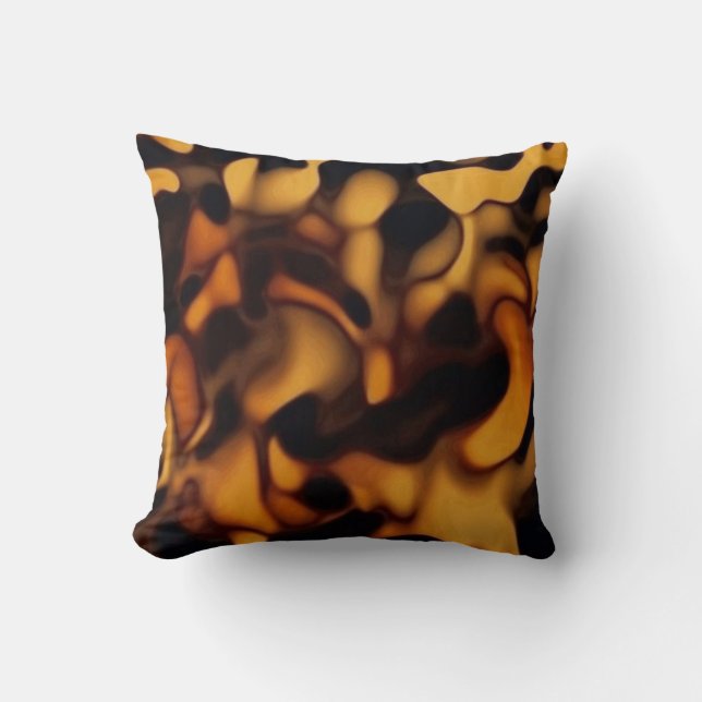 Schildpad Schelp Patroon Amber Bruin Kussen (Voorkant)