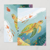 Schildpad Schilderen Briefkaart (Voorkant / Achterkant)