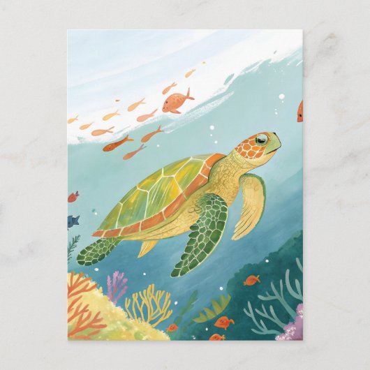 Schildpad Schilderen Briefkaart (Voorkant)