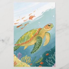 Schildpad schilderen briefpapier