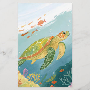 Schildpad schilderen briefpapier