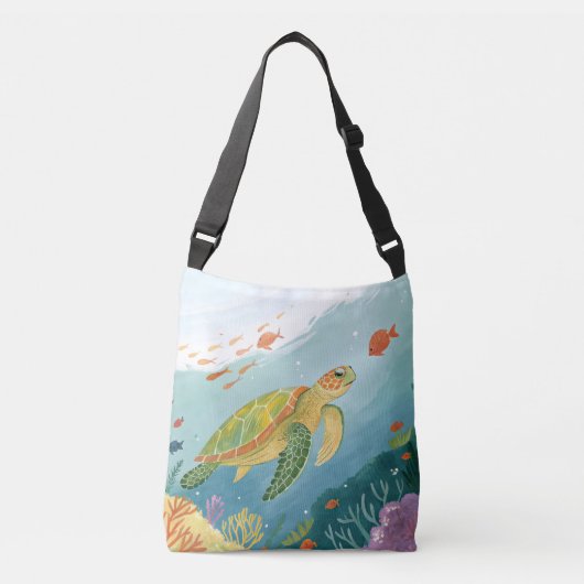 Schildpad schilderen crossbody tas (Voorkant)