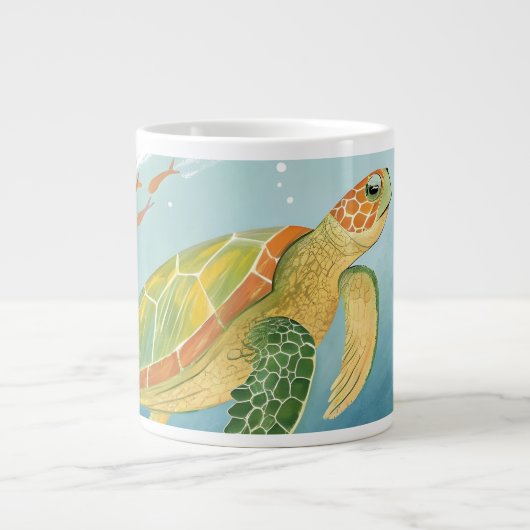 Schildpad schilderen grote koffiekop (Voorkant)