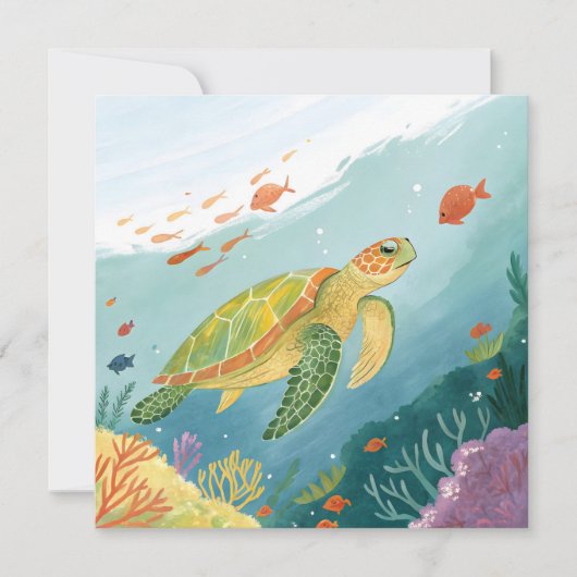 Schildpad Schilderen Kaart (Voorkant)
