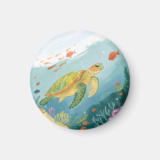 Schildpad schilderen magneet (Voorkant)
