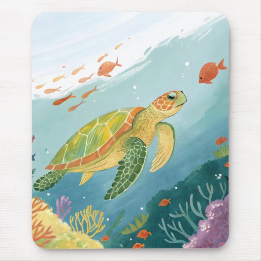 Schildpad Schilderen Muismat (Voorkant)
