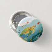 Schildpad schilderen ronde button 3,2 cm (Voorkant /achterkant)