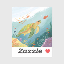 Schildpad schilderen sticker
