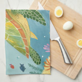 Schildpad schilderen theedoek (Quarter Fold)