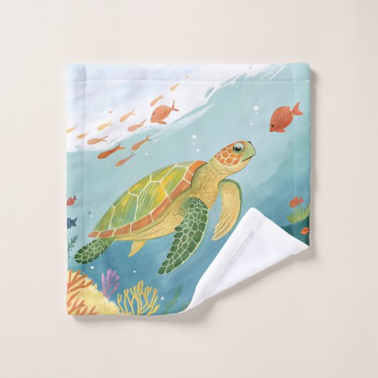 Schildpad schilderen washandje (Wasdoekje)