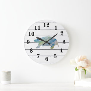 Schildpad schilderij Dierlijke Waterverf Decor Grote Klok