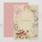 Schildpad Schildkpad Meisje Baby Shower Kaart (Voorkant / Achterkant)