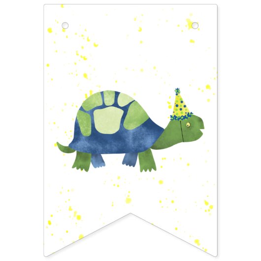 Schildpad schildpad Happy Birthday Banner (Eerste vlag)