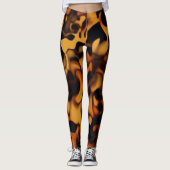 Schildpad Schilpatroon Amber Bruin Leggings (Voorkant)